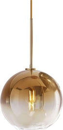H XD GLOBAL Gradient Gold Colored Globe Glass Pendant Light