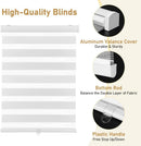 KELIXU Cordless Zebra Blinds with Valance 46" W x 90" H