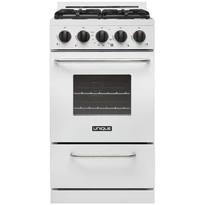 Unique Appliances 20” 2.4 cu Propane Ready Range UGP-20G OF1 W - Marshmallow White - Floor Model