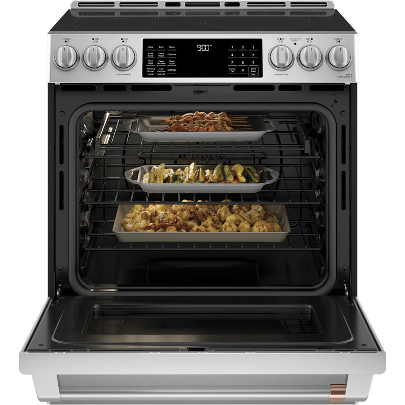 GE Cafe 5.7 cu Induction Slide-In Glass Top Range CCHS900P2MS1 - Scratch & Dent
