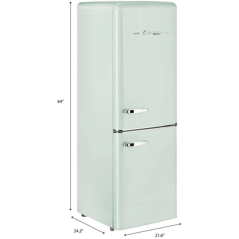 Unique 22 inch 7 cu Retro Bottom Mount Fridge UGP-215L LG AC - Summer Mint Green - Scratch and Dent