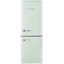 Réfrigérateur rétro unique de 22 pouces (7 pi³) à congélateur inférieur LG UGP-215L AC - Vert menthe d'été - Rayures et bosses 