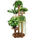 Geebobo 5 Tiered Indoor Plant Stand with Wheels