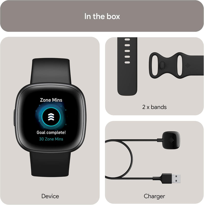 Google Fitbit Versa 4 Fitness Smart Watch FB523BKBK-FRCJK - Refurbished