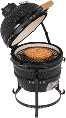 Outvita Portable 13" Round Kamado Charcoal Grill with Built-In Thermometer