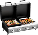 ROVSUN 2-in-1 Propane Gas Grill and Griddle Combo with Lid