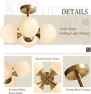 KCO Antique Brass 4-Bulb Ceiling Light