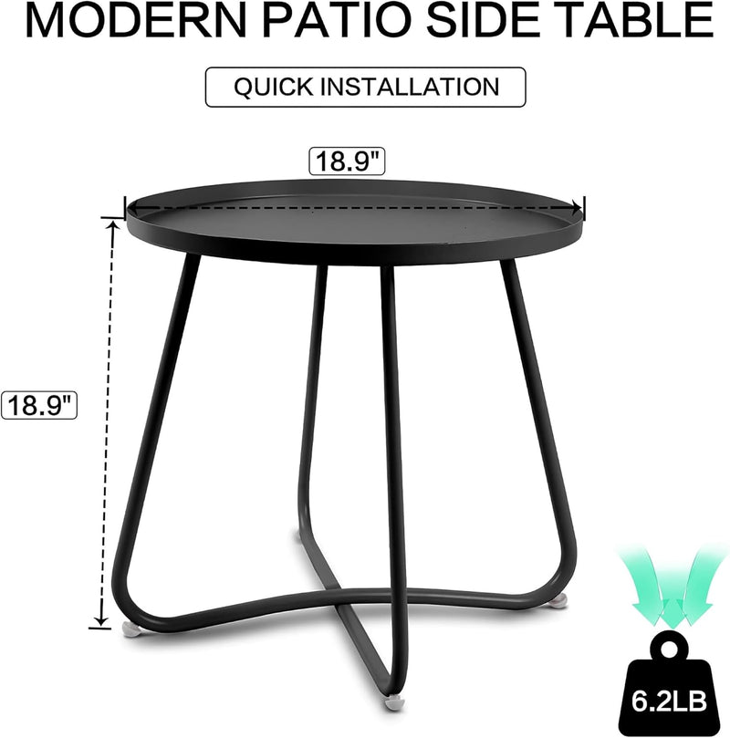 Babion Black Outdoor Patio Side Table QFT-WFSTA001BL - Like Me