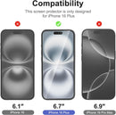 NEW'C 3x iPhone 16 Plus Screen Protector with 3x Camera Lens Protector