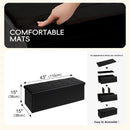 PINPLUS Faux Leather Folding Storage Ottoman Bench