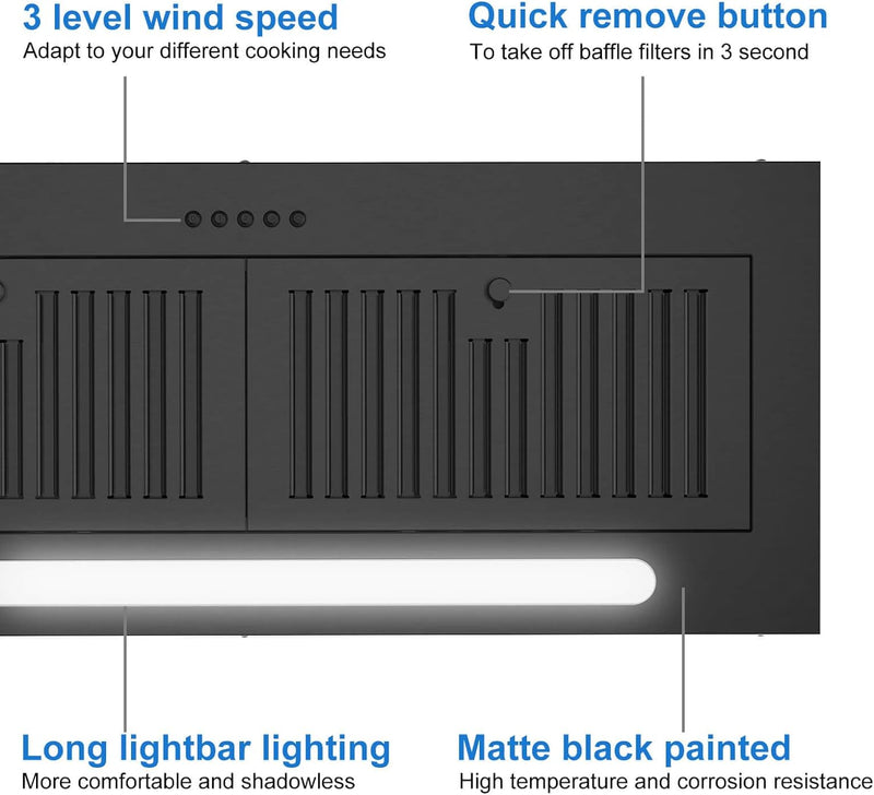 Joeaonz 30" Built-In Range Hood BB0675B - Refurbished
