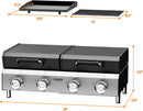 ROVSUN 2-in-1 Propane Gas Grill and Griddle Combo with Lid