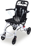 HEVIRGO Lightweight Portable Folding Wheelchair with Adjustable Safety Strap