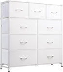WLIVE 9-Drawer Fabric Storage Dresser with Wood Top
