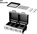 ROVSUN 2-in-1 Propane Gas Grill and Griddle Combo with Lid