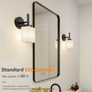AONEON White Frosted Glass Wall Sconces (Set of 2)
