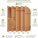 Ekena Millwork Vinyl Shutters – 12" x 55" – White – Set of 2