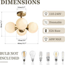 KCO Antique Brass 4-Bulb Ceiling Light
