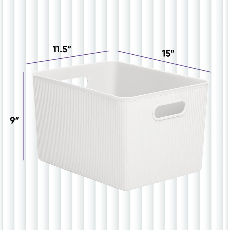 Superio Decorative Plastic Storage Bins (4 pack) 919-4 - Refurbished