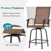 AOXUN Outdoor Swivel Bar Stool Chairs (Set of 2)