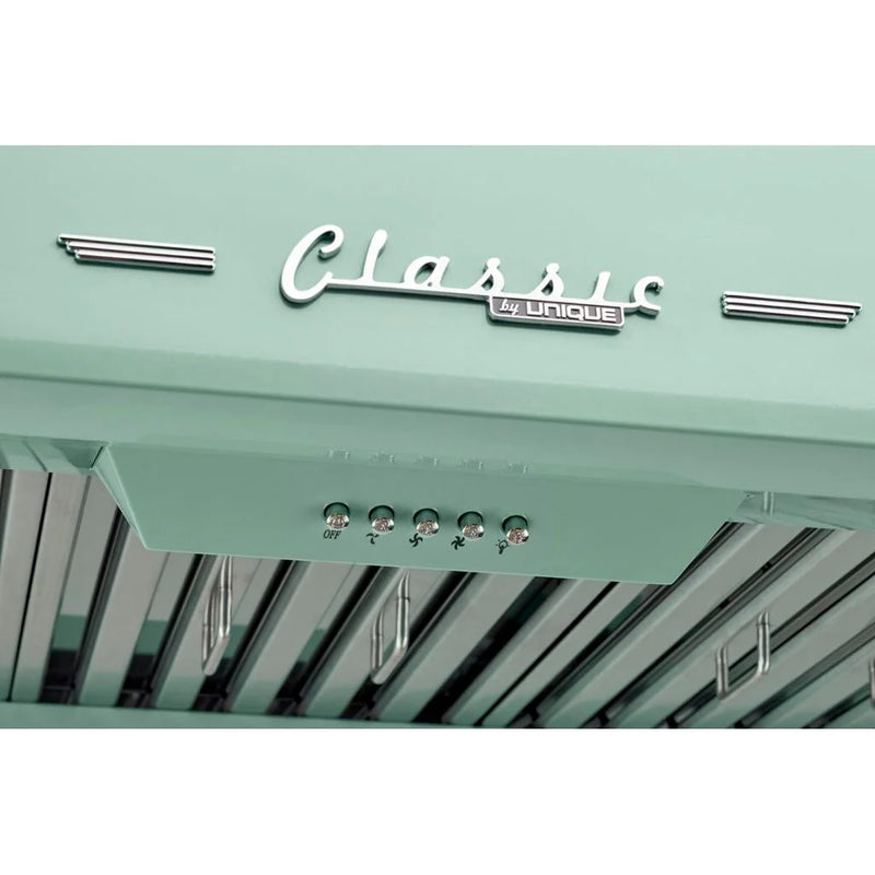 Unique 30” Retro Range Hood UGP-30CR RH LG - Summer Mint Green - Scratch & Dent