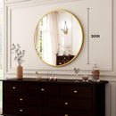 HarritPure 30" Round Gold Farmed Wall Mirror