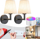 YHCDLAMP Wireless Rechargeable Peel & Stick Wall Sconce Set (2 Pack)
