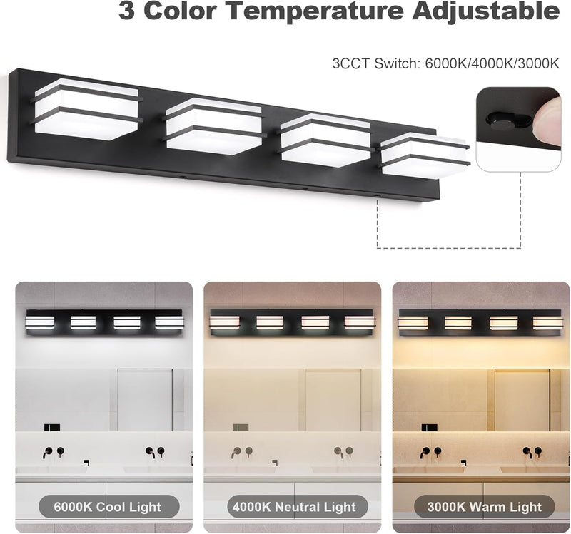 Goodate 3 Colour Temperature Dimmable Vanity Lights ‎B0C4DFN5Q4 - Refurbished