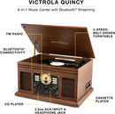 Victrola The Quincy 6-in-1 Bluetooth Record Player & Multimedia Center with Built-in Speakers