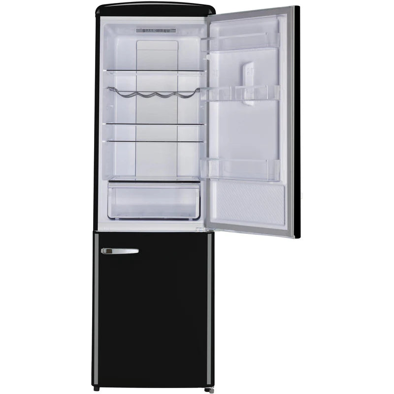 Unique 24 inch 12 cu Retro Bottom Mount Fridge UGP-330L B AC - Midnight Black - Scratch and Dent
