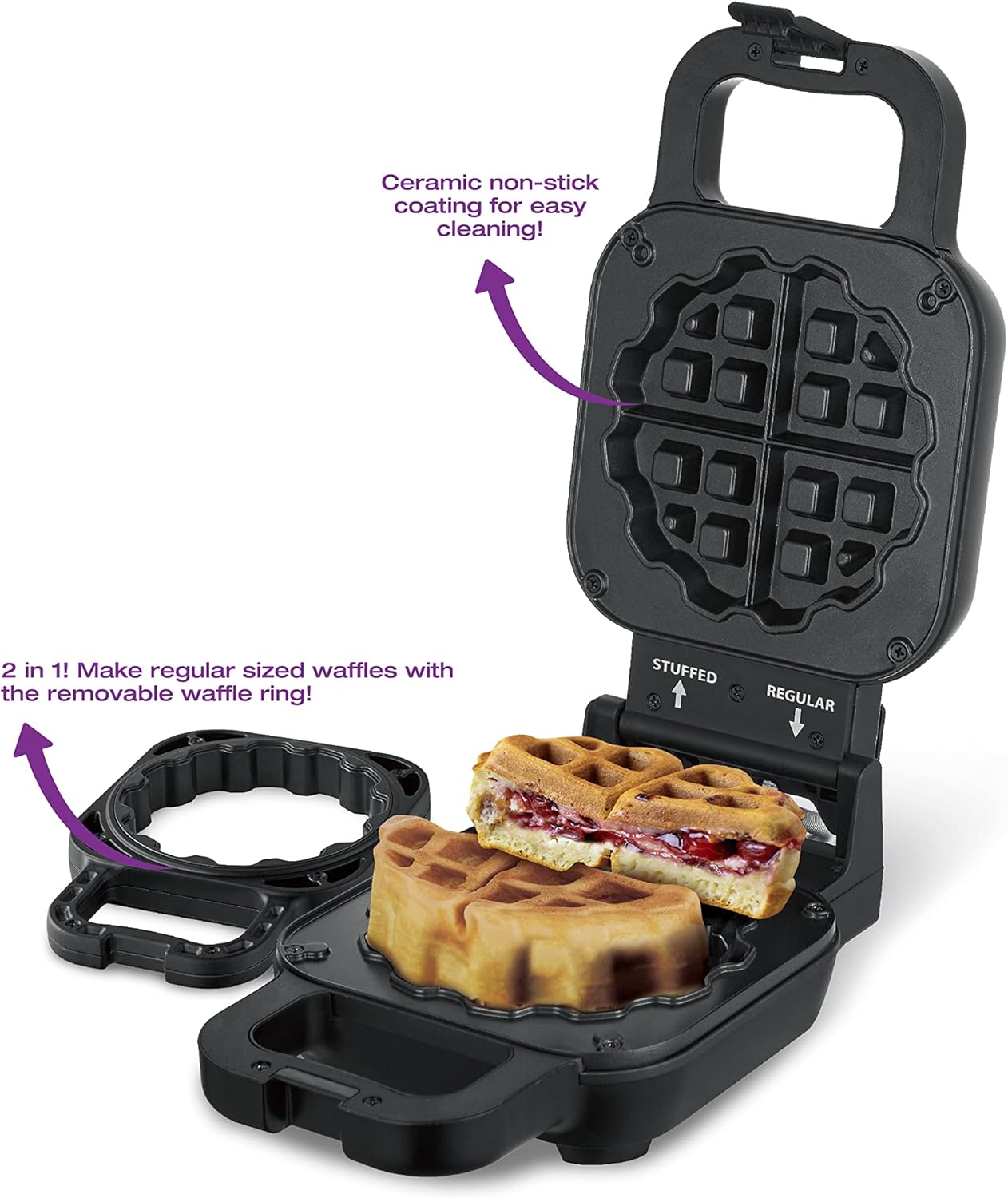 Salton Stuffed 1"-2" Waffle Maker WM2105 - Refurbished