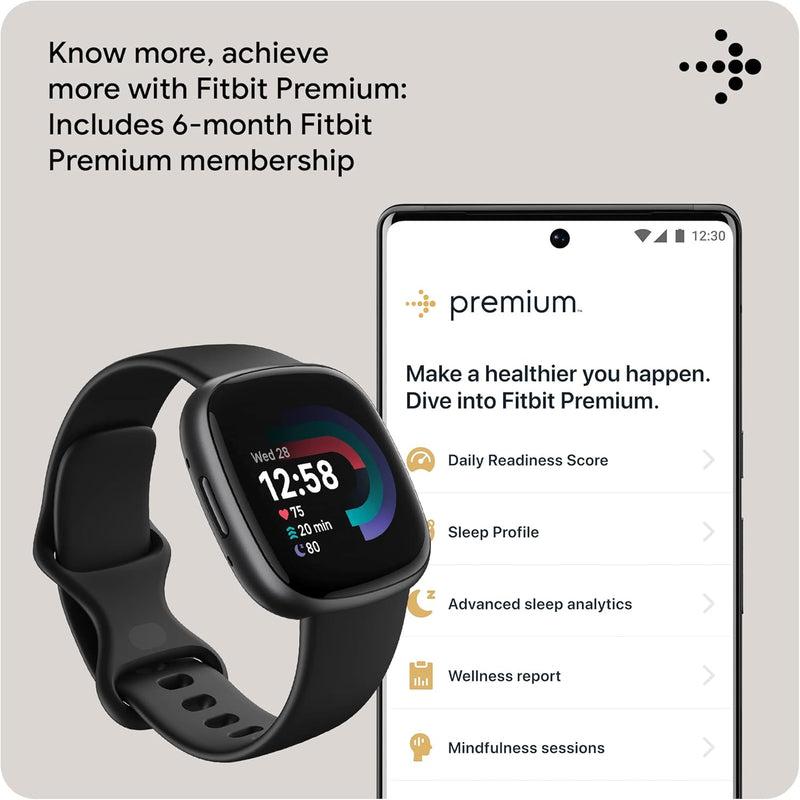 Google Fitbit Versa 4 Fitness Smart Watch FB523BKBK-FRCJK - Refurbished