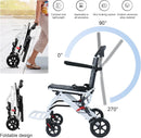 HEVIRGO Lightweight Portable Folding Wheelchair with Adjustable Safety Strap