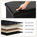 PINPLUS Faux Leather Folding Storage Ottoman Bench