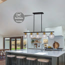 Loyled Black Glass Globe 5 Bulb Chandelier