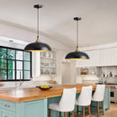Eustace Vintage 13.8" Matte Black Large Pendant Light with Gold Finish