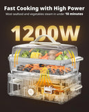 AIRMSEN 2 Tier 8.5 QT Electric Food Steamer
