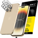 NEW'C 3x iPhone 14 Pro Screen Protector with 3x Camera Lens Protector