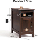 WLIVE Narrow End Table with Charging Station