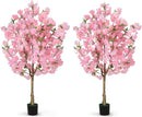 Ousheng 4ft Artificial Cherry Blossom Tree (Set of 2)