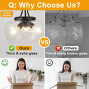 UnicozoHome 3-Light Matte Black 14.2" Clear Glass Shade Pendant Light