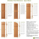 Ekena Millwork Vinyl Shutters – 12" x 55" – White – Set of 2