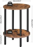 CHOEZON 2-Tier Round Side Table