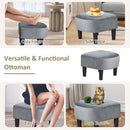Giantex Upholstered Teddy Velvet Modern Accent Chair with Ottoman