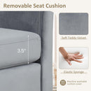 Giantex Upholstered Teddy Velvet Modern Accent Chair with Ottoman