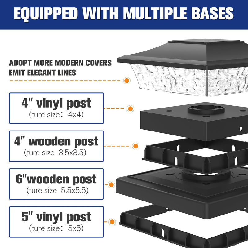 Volisun 4x4 6x6 Solar Post Cap Lights ‎21205ZM - Refurbished