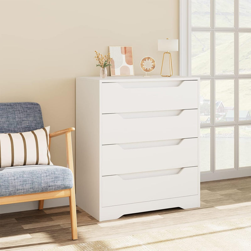 HOSTACK White 4 Drawer Dresser HOS-PB-078 - Like New