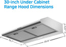 Midea 30" Slim Under Cabinet Convertible Range Hood - Refurbished