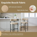 Forsalund Store Boucle Warm Beige Bar Stools - Set of 3