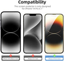 NEW'C 3x iPhone 14 Pro Screen Protector with 3x Camera Lens Protector